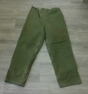 Vintage Feuerwehrhose Weidehose Body Guard 40er Jahre grün Canvas Schnalle 32" - Bild 1 von 13