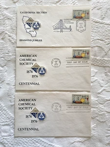 Lotto 3 copertine primo giorno AMERICAN CHEMICAL SOCIETY centenario e giubileo di diamanti - Foto 1 di 3