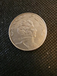 1976 Mexico 5 Cinco Pesos - Picture 1 of 2