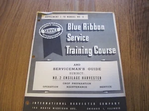 VTG BLUE RIBBON SERVICE MANUAL MCCORMICK DEERING ENSILAGE HARVESTER COURSE GUIDE - Picture 1 of 12