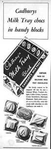 1951 Advert Cadbury's MILK TRAY Chocolate Block (2) Original Ephemera Print Ad - Picture 1 of 1