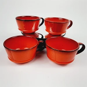 4 Vintage Metlox Vernon Poppytrail Red Cups Teacups - Picture 1 of 8