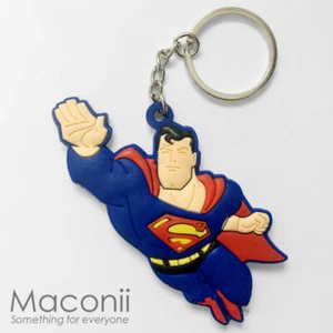 Flying Superman Rubber Keyring - DC Comics Super Hero Phone Charm Strap - Picture 1 of 1