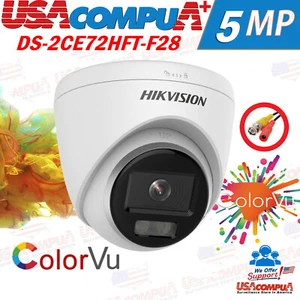 HIKVISION 5MP ColorVu DS-2CE72HFT-F28 Fixed Outdoor Turret Camera 2.8m Fixed Len - Picture 1 of 4