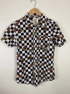 4:20 by Sublime Hemd mit Knopfleiste S/S schwarz-weiß kariert gelb Sonnen Gr. M - Bild 1 von 8