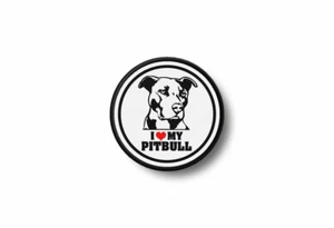 Patch badge embroidered border printed iron i love my pitbull dog pets pitt bull - Picture 1 of 1