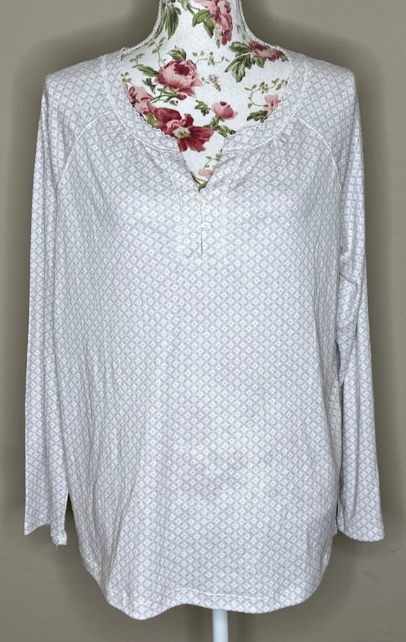 Pijama Karen Neuburger Henley Top Mujer Talla M Gris Rosa Diamante Geo Tejido Nuevo con Etiquetas Foto 1 de 4