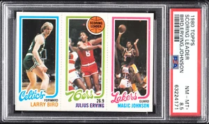 1980 Topps Magic Johnson Rookie Larry Bird RC Julius Erving Card PSA 8.5 NM-MT+ - Picture 1 of 3