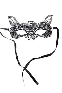 Mask half Mask Kitten Venice Vampire Elf Black Lace Masked Ball AE015A - Picture 1 of 4