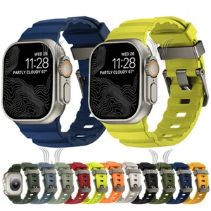 Silicone Strap For Apple Watch Ultra 49mm Series 11/10 46mm 9/8/7 45mm 6/5 44mm - Picture 1 of 64