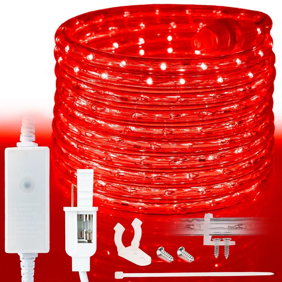 8-Mode LED Rope Light, Outdoor Waterproof Connectable Accent Lighting - Image 1 of 1