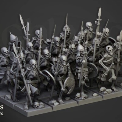 HIGHLAND MINIATURES Skeleton Warriors x10 or x20 - Undead - Highlands Miniatures Fantasy - 28mm 32mm