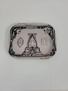 7" x 5.5" Metal Tobacco Cigarette Rolling Tray Fortuna Ace Of Spades Read* - Picture 1 of 5