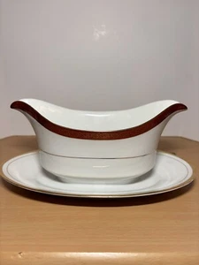 Crown Empire EMPRESS Fine China Gravy Boat with Underplate - Picture 1 of 11