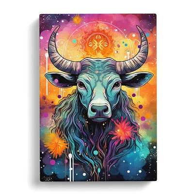Impresión de arte de pared en lienzo Tauro Zodiaco Pop No.3 cuadro enmarcado decoración sala de estar Foto 1 de 4