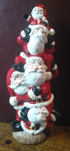 Tótem de Navidad apilado de Papá Noel caprichoso nórdico pintado a mano 9,5 pulgadas - Imagen 1 de 7