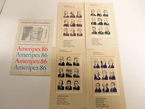 Vintage Ameripex 86 Intl Stamp Show Set Unused Sheets 1-4 of 22 Cent Presidents - Picture 1 of 7