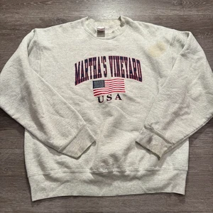 Vintage Marthas Vineyard Sweater Adult Large Crewneck Faded Preppy Sweatshirt - Picture 1 of 7