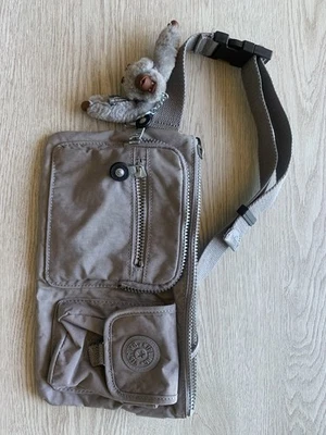 Kipling Fanny Hip Waist Pack Bag Grey Monkey Keychain Pre Owned - Image 1 of 4