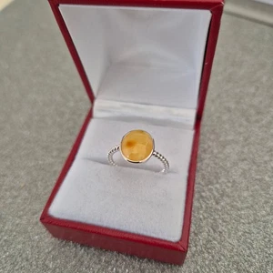 Butterscotch Amber Ring in Sterling Silver - Picture 1 of 4