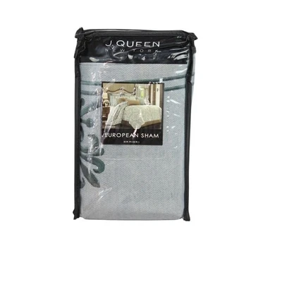 Euro Sham 26"x 26" Blue with Teal, Embroidered by J. Queen New York, Sorrento - Image 1 of 4