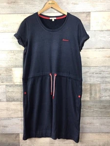 Barbour Navy Blue “Baymouth” Soft Jersey Cotton Blend Dress Size 14 Ex Con - Picture 1 of 9