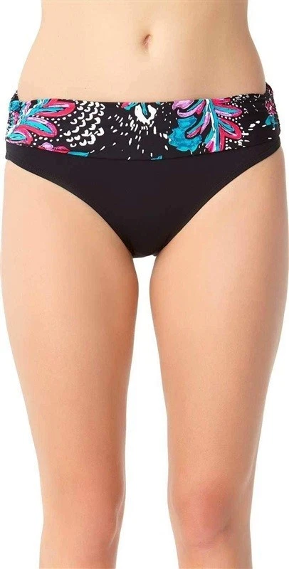 Anne Cole Womens Black Printed Swim Bottom Separates Swimsuit XS BHFO 5930