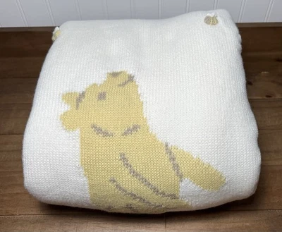 NWT Pottery Barn Disney Winnie the Pooh Heirloom Baby Blanket Mono Hadley - Image 1 of 4