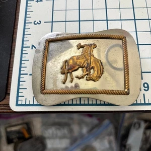 Western Stil Herren Mehrfarbig Gürtelschnalle 3,5" Rodeo Cowboy Vintage Pferd Bronco - Bild 1 von 3