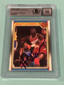AKEEM (HAKEEM) OLAJUWON Signed 1988-89 FLEER Card #126 Beckett (BAS) AUTO 10 - Picture 1 of 2