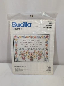 Bucilla Stitchery Sampler Kit #3474 "Give Away Love" Gr. 18X22 - Bild 1 von 2