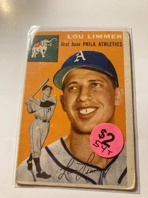 1954. Topps baseball #232 Lou Limmer Philadelphia Athletics Off center - Image 1 of 2