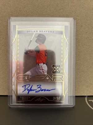 2022 LEAF TRINITY CLEAR AUTO CA-JF1 DYLAN BEAVERS XRC AUTO 03/50 - BALTIMORE - Image 1 of 2