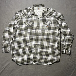Camisa a Presión Para Hombres Carhartt FR Perla Verde A Cuadros RESISTENTE A LAS LLAMAS 2XL Azul Regular - Imagen 1 de 13