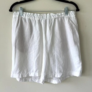PURE JILL from J.Jill White 100% Linen Pull On Shorts Womens S Petite - Picture 1 of 4