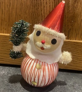 Vintage Weihnachtsmann Seidenkugel Ornament  - Bild 1 von 4