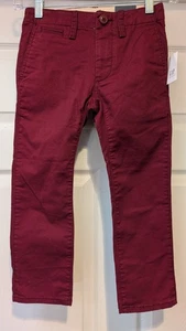 NEW GAP Boys Burgundy Comfort Stretch Adjustable Waist Size 5 Chino Pants NWT - Picture 1 of 18