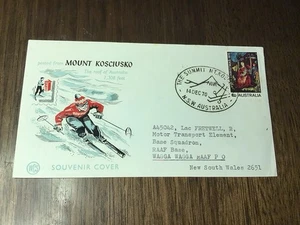 1970 AUSTRALIA MT KOSCIUSKO THE SUMMIT SOUVENIR COVER BY WESLEY USED. - Picture 1 of 6