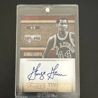 2013 Timeless Treasures Signatures George Gervin Auto 4/5 Spurs HOF “The Iceman” - Image 1 of 4