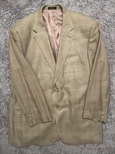 Ralph Lauren Herren Blazer Beige Kariert Kariert 100% Seide Wolle Sport Mantel Jacke 46 L - Bild 1 von 8