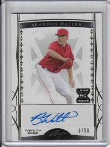 2022 Leaf Trinity Baseball Brandon Walter GOLD AUTO #6/50 RC