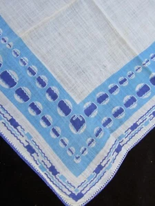 Vintage Druck Taschentuch blau weiß bedruckt Taschentuch Taschentuch 1266 - Bild 1 von 10