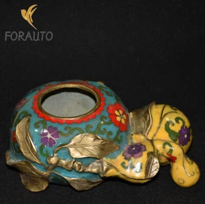 Early Collection of Pure Copper Cloisonne Wire Gourd Brush Wash - Picture 1 of 8