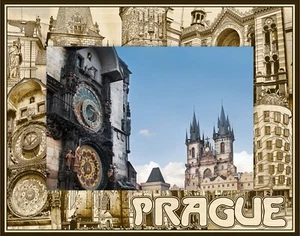 Marco de imagen de madera grabado con láser de Praga (8 x 10) - Imagen 1 de 2
