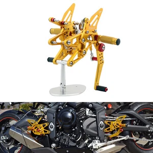 Reposapiés ajustables dorados clavijas para TRIUMPH Street Triple 675 R RX 13-17 - Imagen 1 de 11
