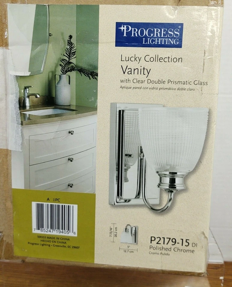 Progress Lighting Lucky 1-light Polished Chrome Bath Sconce R1