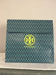 NEW Tory Burch XL Paper Gift Bag With Closure Blue Purple Green Authentic - Picture 1 of 7