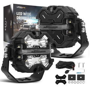 Cápsulas de luces LED 3,5" doble color DRL haz puntual luces de conducción todoterreno con cableado - Imagen 1 de 15