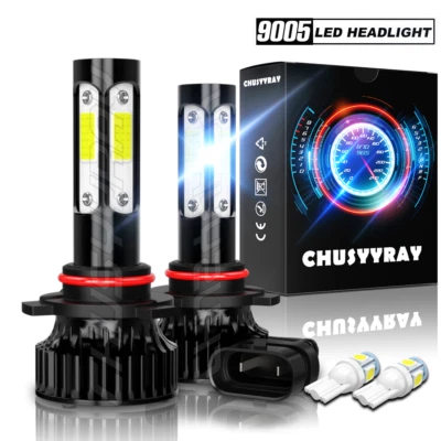 Kit de bombillas LED súper brillantes de faros 9005 HB3 4 LADOS 360000LM haz alto/bajo 6000K Foto 1 de 4