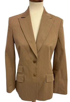 BCBGMaxazria Mujer Dos Botones Rayas Cuello Blazer Talla 8 Foto 1 de 4